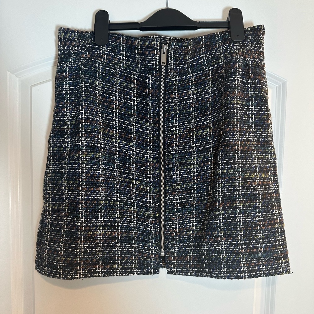 Plaid Tweed Skirt